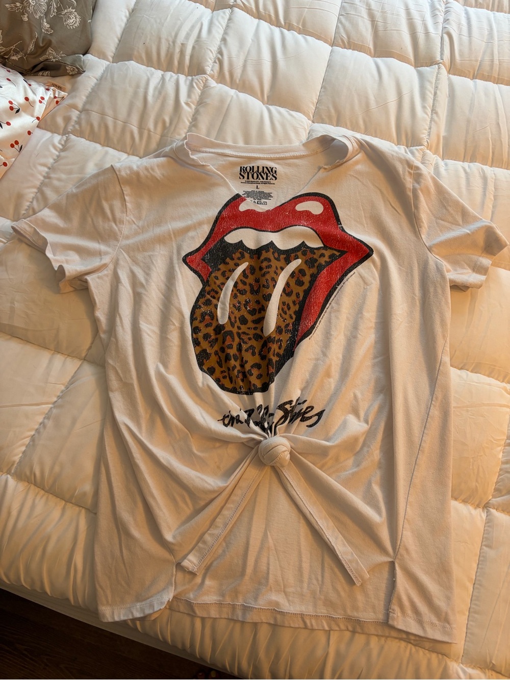 The Rolling Stones Red & Black Tongue Graphic Tee - White